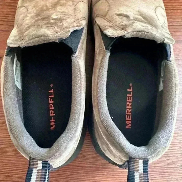 Merrell Jungle Moc Men's Slip On Shoes - Size 8 Lightly Used Brown Suede Leather - Picture 8 of 10